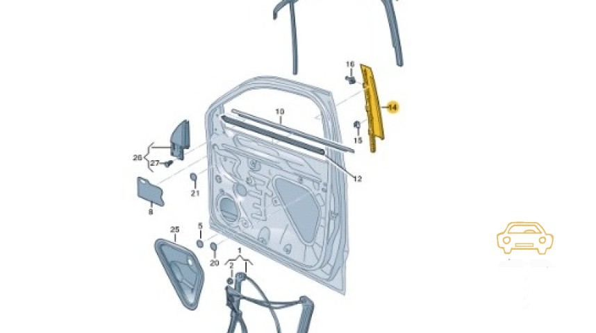 Volkswagen Taos Накладка двери передней правой - OEM 2GL839902B041